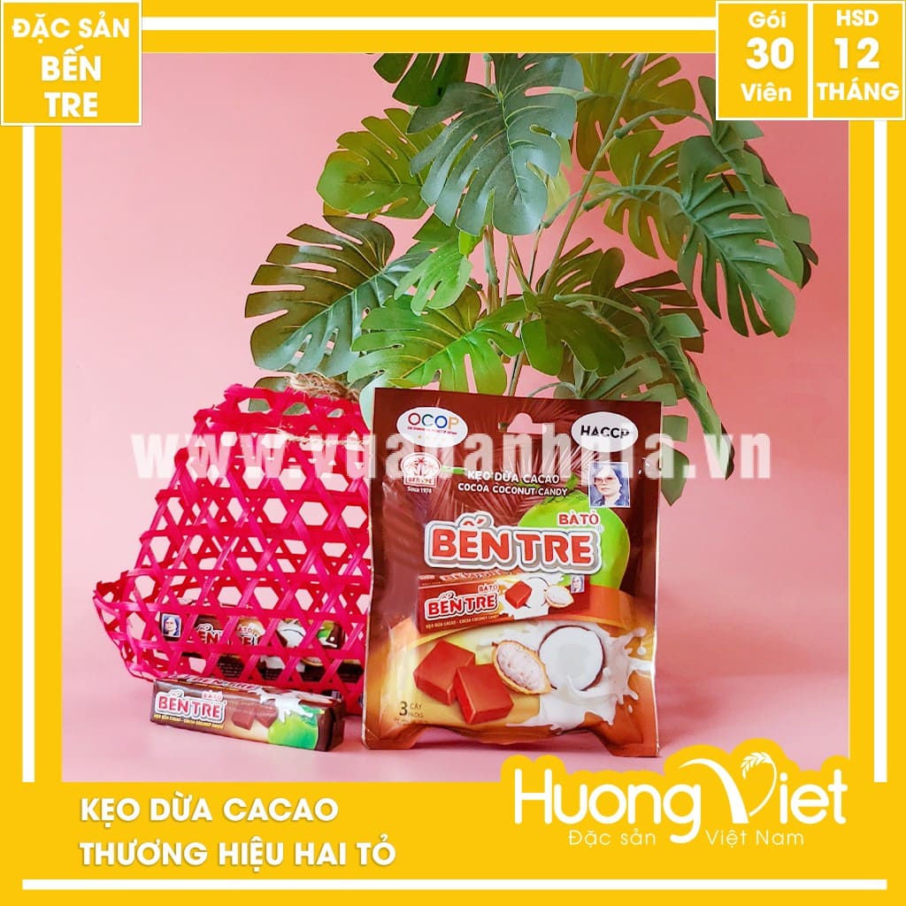 Kẹo dừa cacao Hai Tỏ 150gr Kẹo dừa cacao Hai Tỏ 150gr