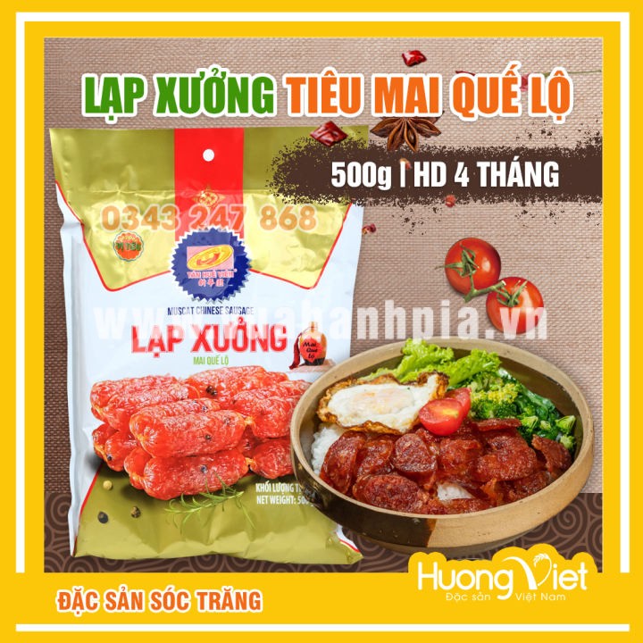 Lạp xưởng tiêu Tân Huê Viên 500gr Lạp xưởng tiêu Tân Huê Viên 500gr