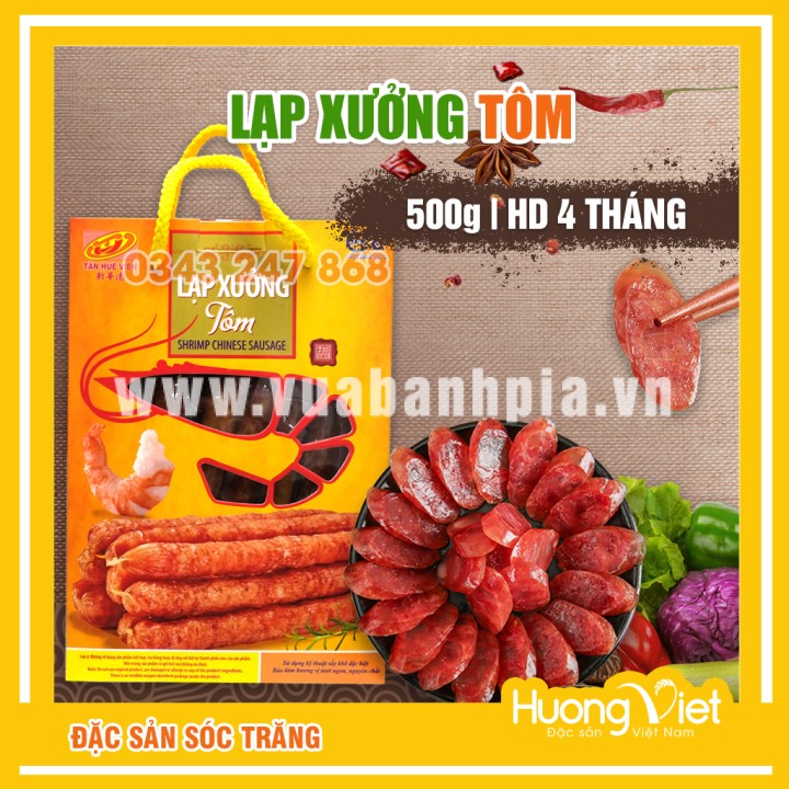 Lạp xưởng tôm Tân Huê Viên 500gr Lạp xưởng tôm Tân Huê Viên 500gr
