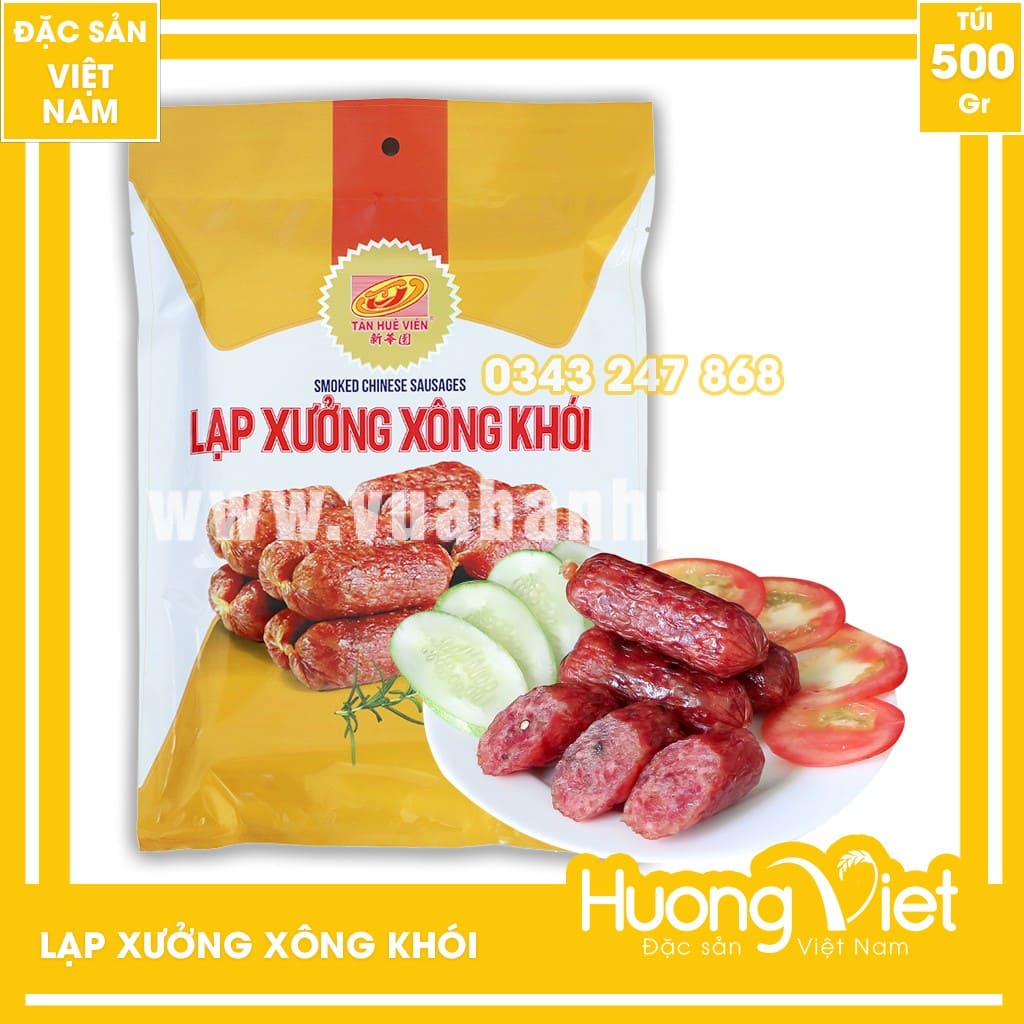 Lạp xưởng xông khói Tân Huê Viên 500gr Lạp xưởng xông khói Tân Huê Viên 500gr