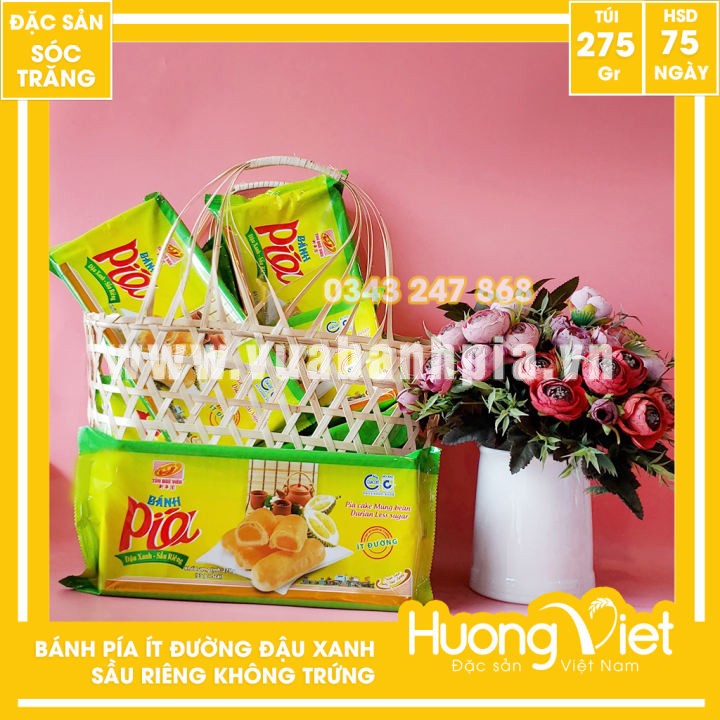 Bánh pía ít đường không trứng Tân Huê Viên 300gr Bánh pía ít đường không trứng Tân Huê Viên 300gr