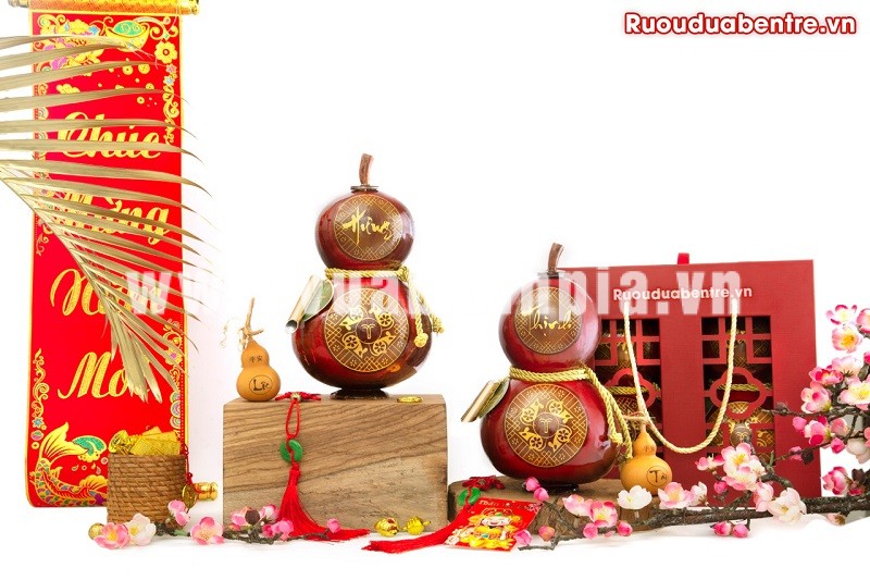 Quà tết rượu dừa hồ lô Bến Tre